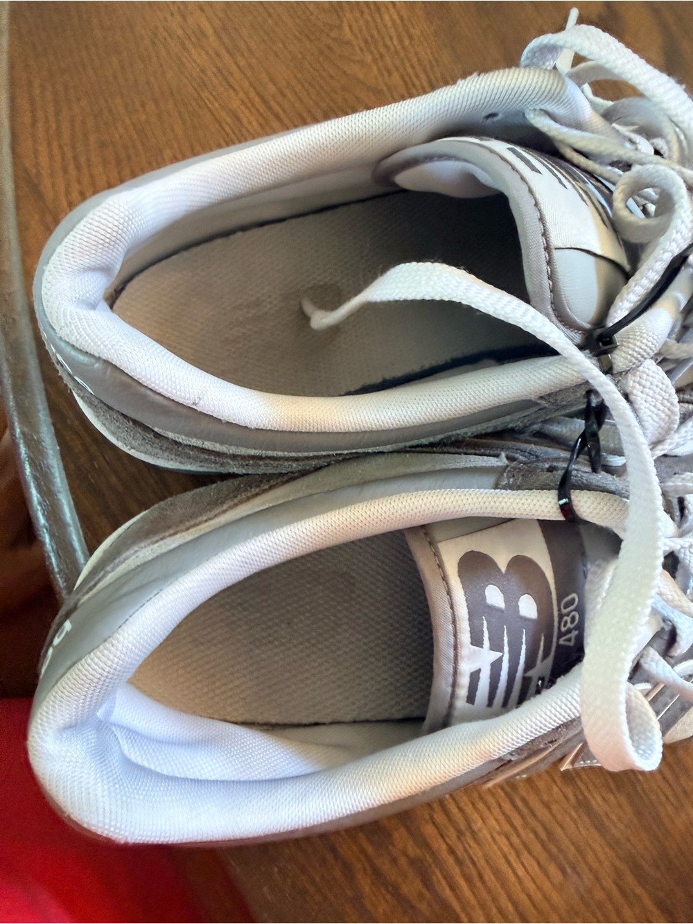 New Balance  Grey Suede & Light Grey Lace-Up Sneakers. Women size 10. Men 8.5 - Picture 6 of 7